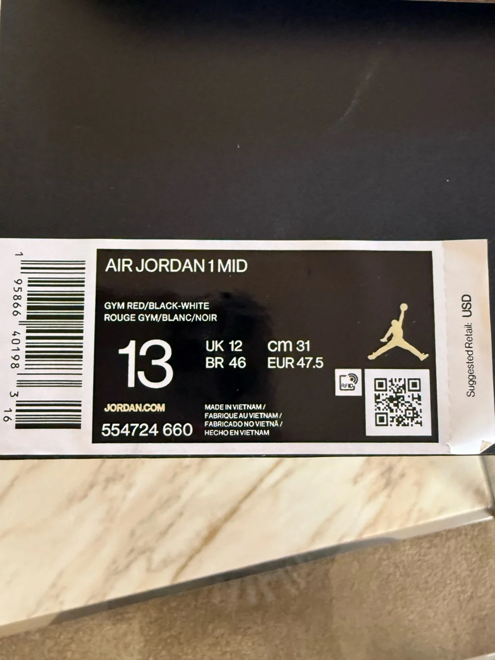 Jordan• 1 Mid in Gym Red, Black, White
